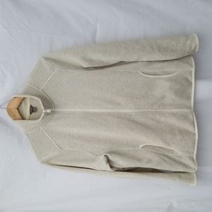 Eddie Bauer fleece zippered sweater jacket in cream/oatmeal 2X